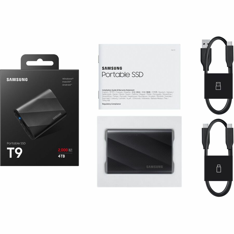 Samsung MU-PG4T0B/AM 4TB T9 Portable USB Rugged Solid State Drive PCIe NVMe BLK