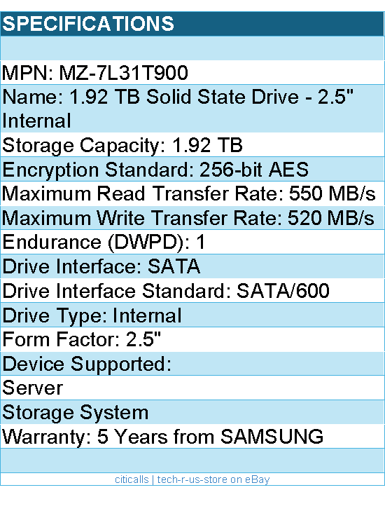 Samsung MZ-7L31T900 1.92 TB Solid State Drive - 2.5" Internal - SATA (SATA/600)