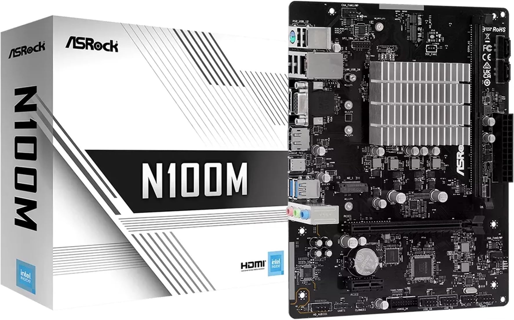 ASRock N100M N100 Max32GB DDR4 Micro ATX Motherboard - Retail