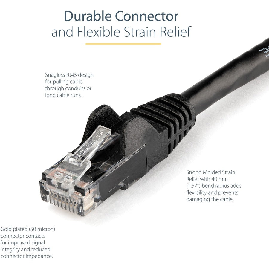 StarTech N6PATCH25BK Cat6 Patch Cable with Snagless RJ45 Connectors 25ft Black