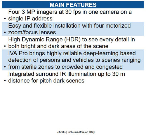 Bosch NDM-7702-AL Dome IP Camera, 12MP IR Dome Camera, 3.7-7.7 mm, IP66