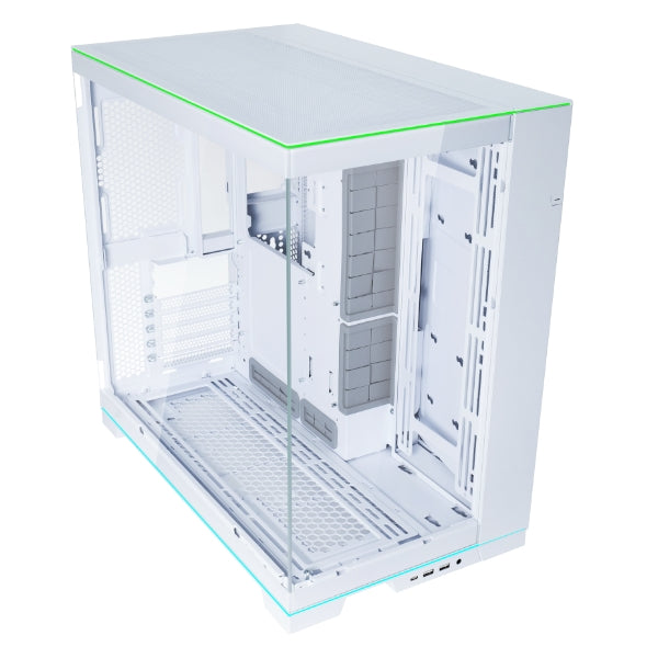 Lian-Li O11DERGBW Computer Case - Mid Tower TG 2x3.5HDD or 2.5 SSD White Retail