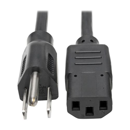 Eaton P006-002-13A 2' Power Cord, NEMA 5-15P to C13, 13A, 125V, 16 AWG, Black