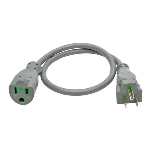 Eaton P022-002-GY-HG Hospital-Grade Extension Cord, NEMA 5-15P to NEMA 5-15R