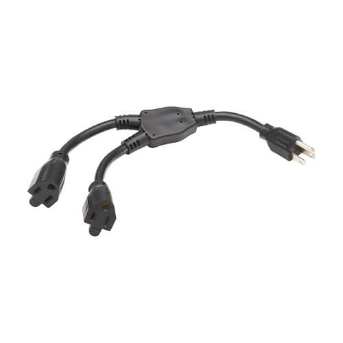 Eaton P024-001-2 14 AWG Extension Cord Y Splitter - NEMA 5-15P to 2x NEMA 5-15R