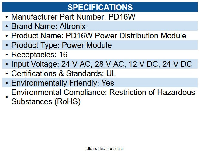 Altronix PD16W IP & PoE+ over Extended Distance CAT5e Hardened Mini Transceiver