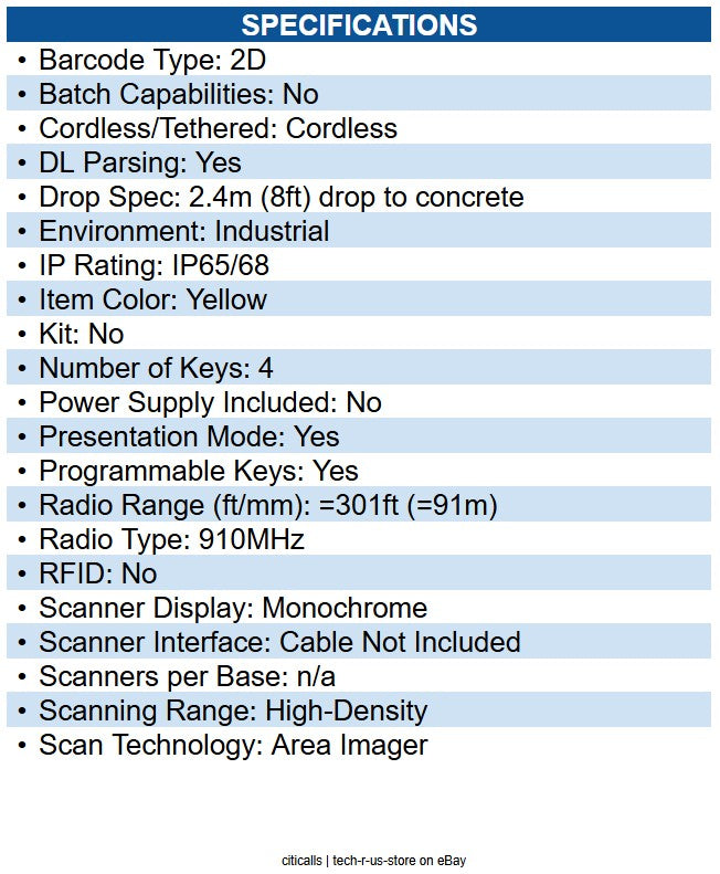 Datalogic PM9600-DHP910RB PowerScan PM9600 Barcode Scanner Wireless Connectivity