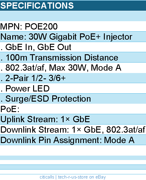 Cudy POE200 30W Gigabit PoE+ PoE Injector Retail - Black