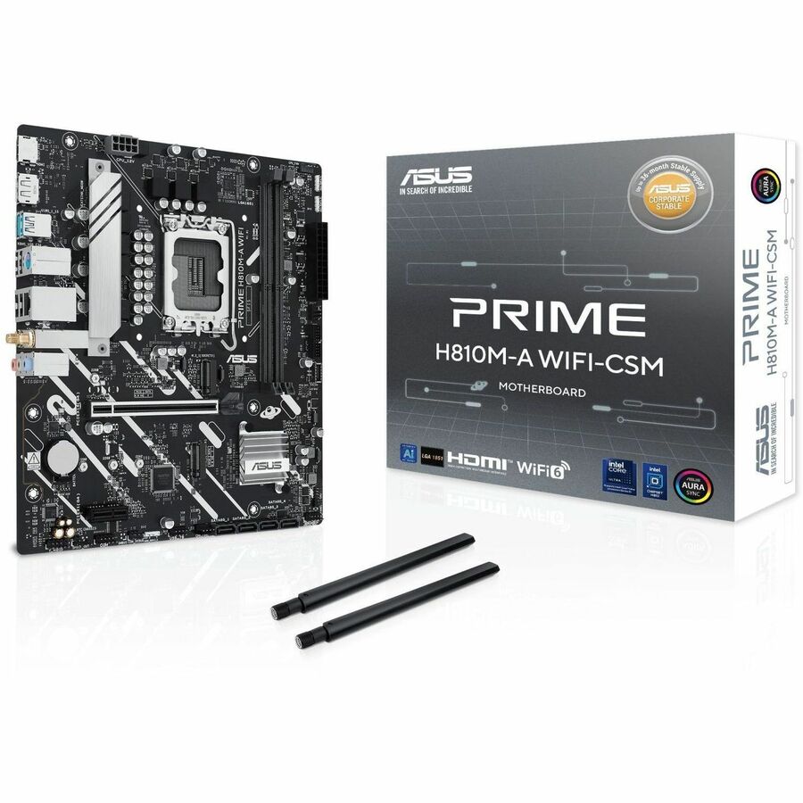 ASUS PRIME H810M-A WIFI-CSM Motherboard - H810 LGA1851 max.96GB DDR5 micro-ATX