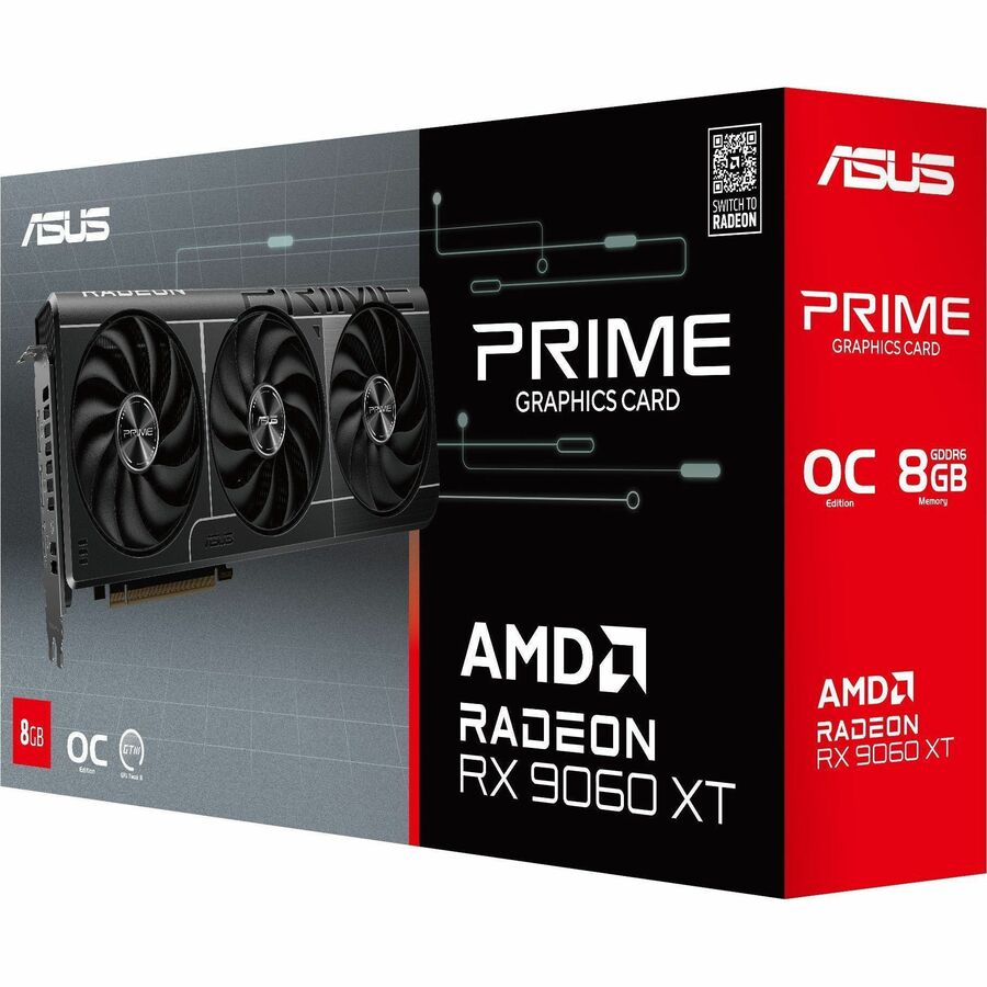Asus PRIME-RX9060XT-O8G AMD Radeon 7680x4320 8GB GDDR6 2x DP HDI- Graphics Card
