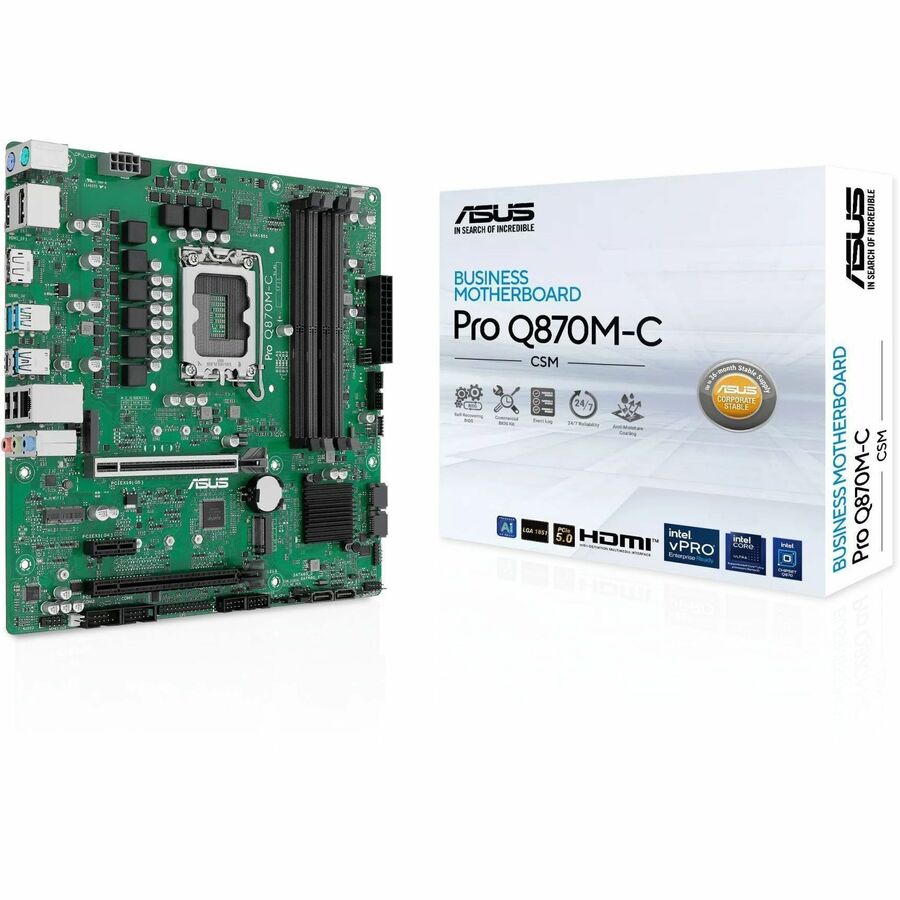 ASUS PRO Q870M-C-CSM Motherboard - Q870 LGA1851 Max256GB DDR5 microATX Retail