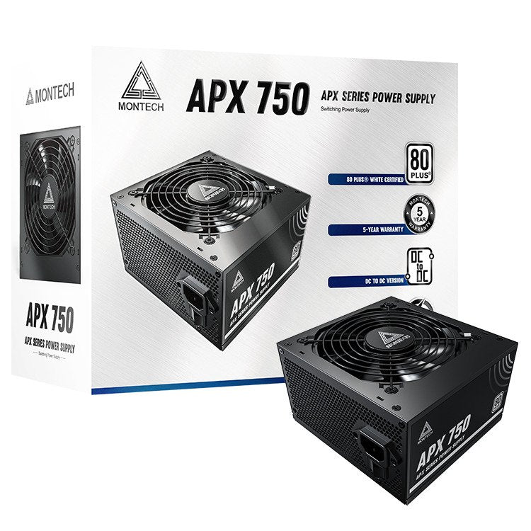 Montech APX 750W ATX12V 80 Plus Power Supply 100-240VAC SATA PCIE 6+2 PIN 20+4
