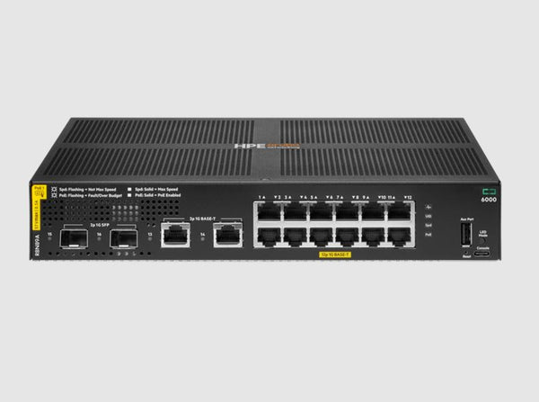HPE R8N89A#ABA Aruba 6000 12G Class4 PoE 2G/2SFP 139W Switch - 12 Ports -Managed