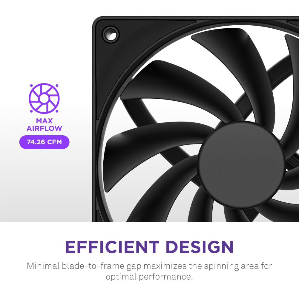 NZXT RF-Q12SF-B2 Fan - F120Q 120mm Quiet Airflow - Single - Black - Retail