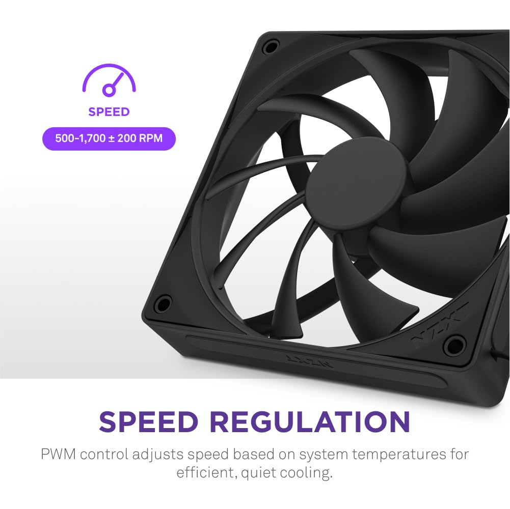 NZXT RF-Q12SF-B2 Fan - F120Q 120mm Quiet Airflow - Single - Black - Retail