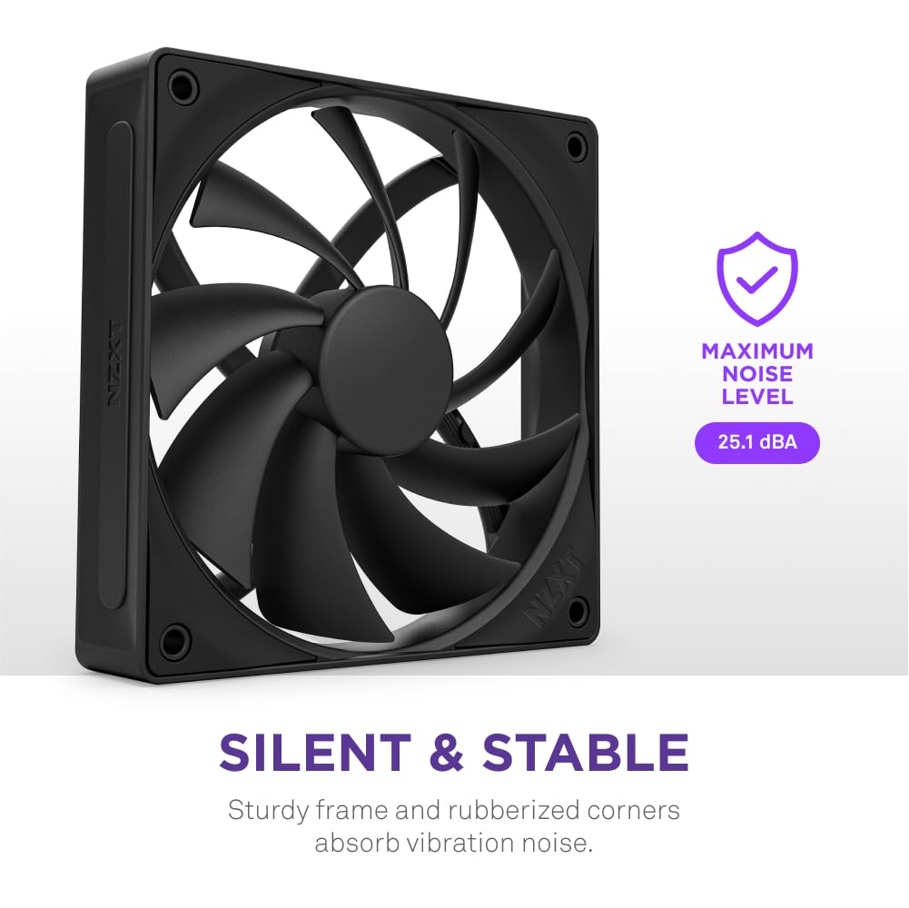 NZXT RF-Q12SF-B2 Fan - F120Q 120mm Quiet Airflow - Single - Black - Retail