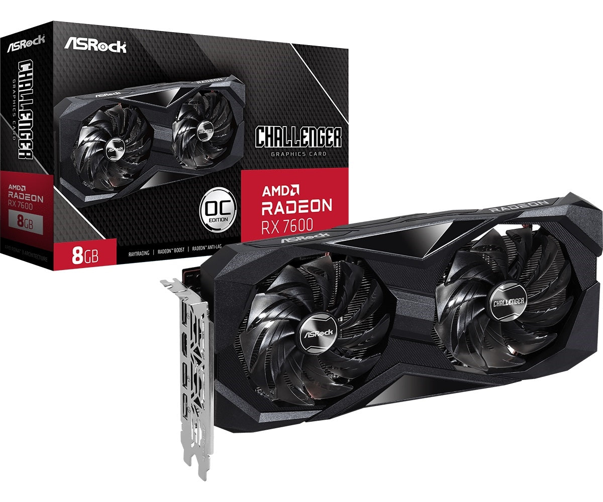 ASRock RX7600 CL 8GO Video Card - AMD Radeon RX 7600 Challenger 8GB OC GDDR6