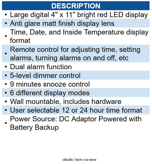Sonic Alert SA-BD4000 Big Display Maxx Alarm Clock