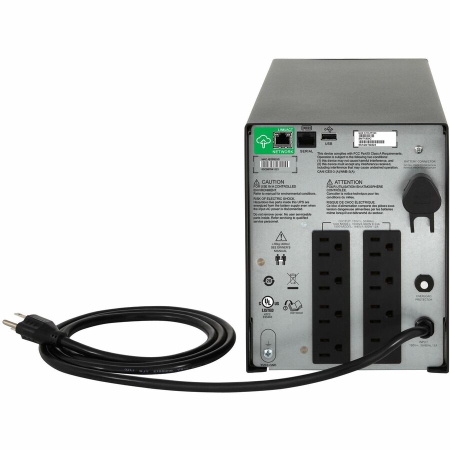 APC SMC1000C Smart-UPS C, Line Interactive, 1000VA, Tower, 120V - Black
