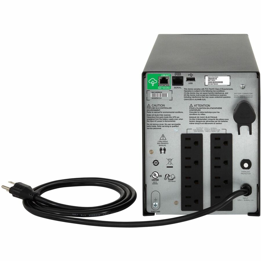 APC SMC1500C Smart-UPS C, Line Interactive, 1440VA, Tower, 120V - Black