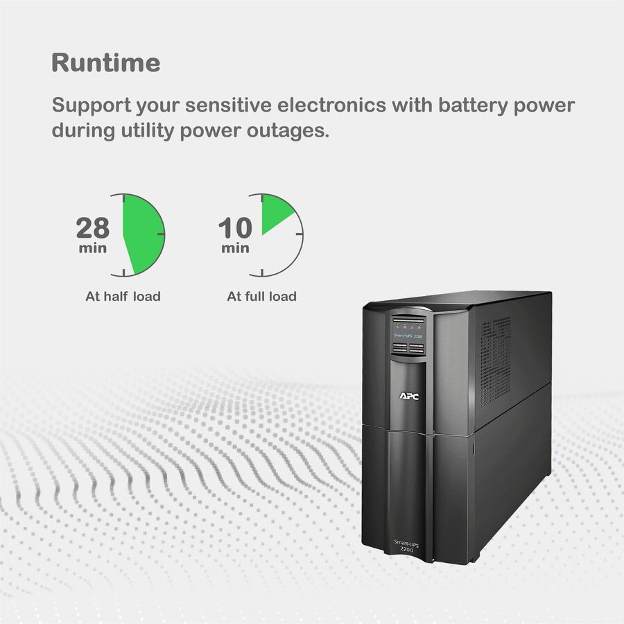 APC SMT2200C Smart-UPS, Line Interactive, 2200VA, Tower, 120V, 8x NEMA 5-15R+2x