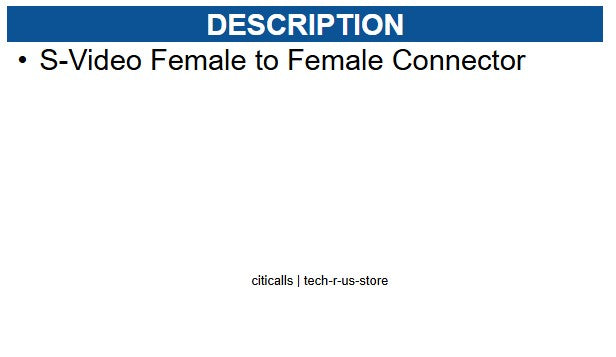 Steren ST-310-452WH S-Video Female to Female Connector