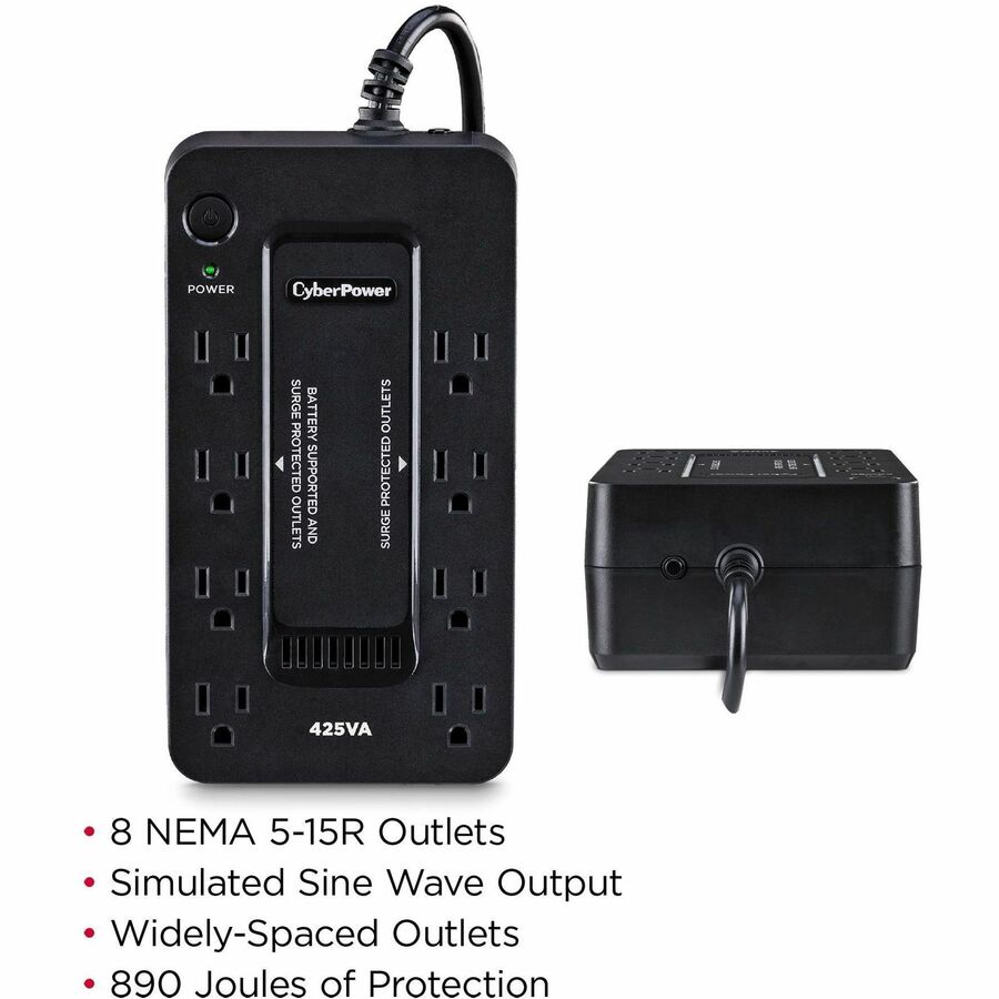CyberPower ST425 Standby UPS Systems - 425VA/260W, 120 VAC, NEMA 5-15P