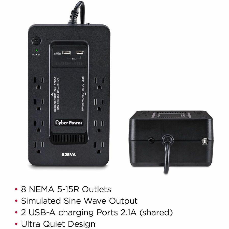 CyberPower ST625U Standby UPS Systems - 625VA/360W, 120 VAC, NEMA 5-15P