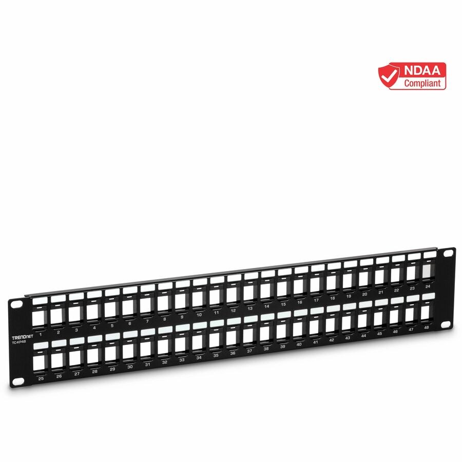 TRENDnet TC-KP48 48-Port Blank Keystone 2U HD Patch Panel, 2U 19"