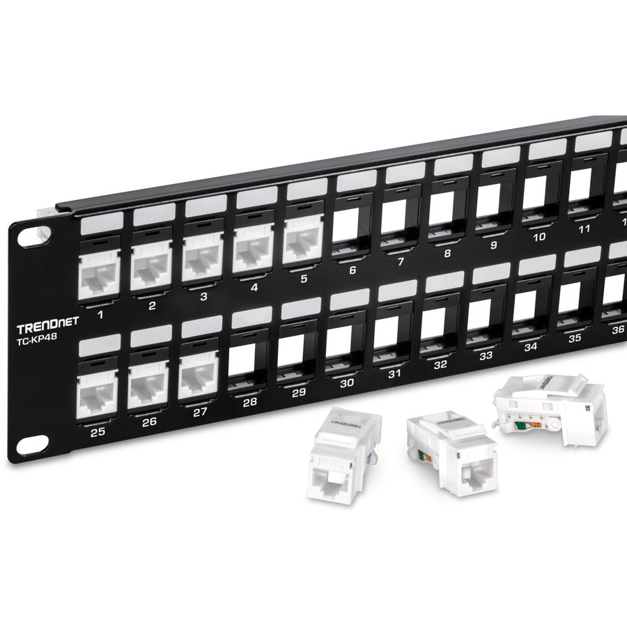 TRENDnet TC-KP48 48-Port Blank Keystone 2U HD Patch Panel, 2U 19"