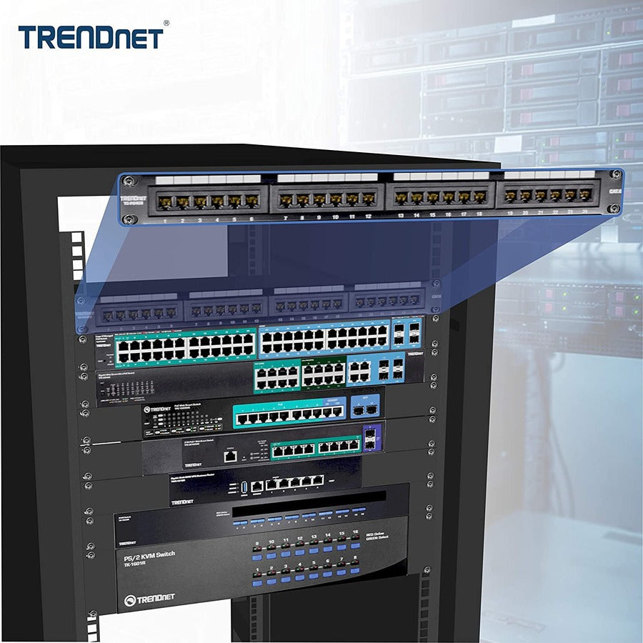 TRENDnet TC-P24C6 24-Port Cat6 Unshielded Patch Panel - Black