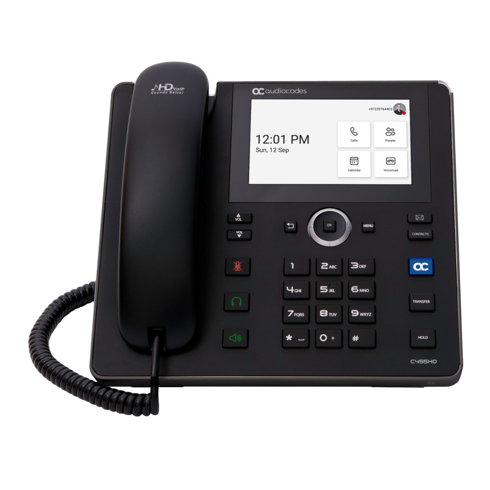 AudioCodes TEAMS-C455HDPS-DBW Teams C455HD IP-Phone PoE GbE with integrated BT