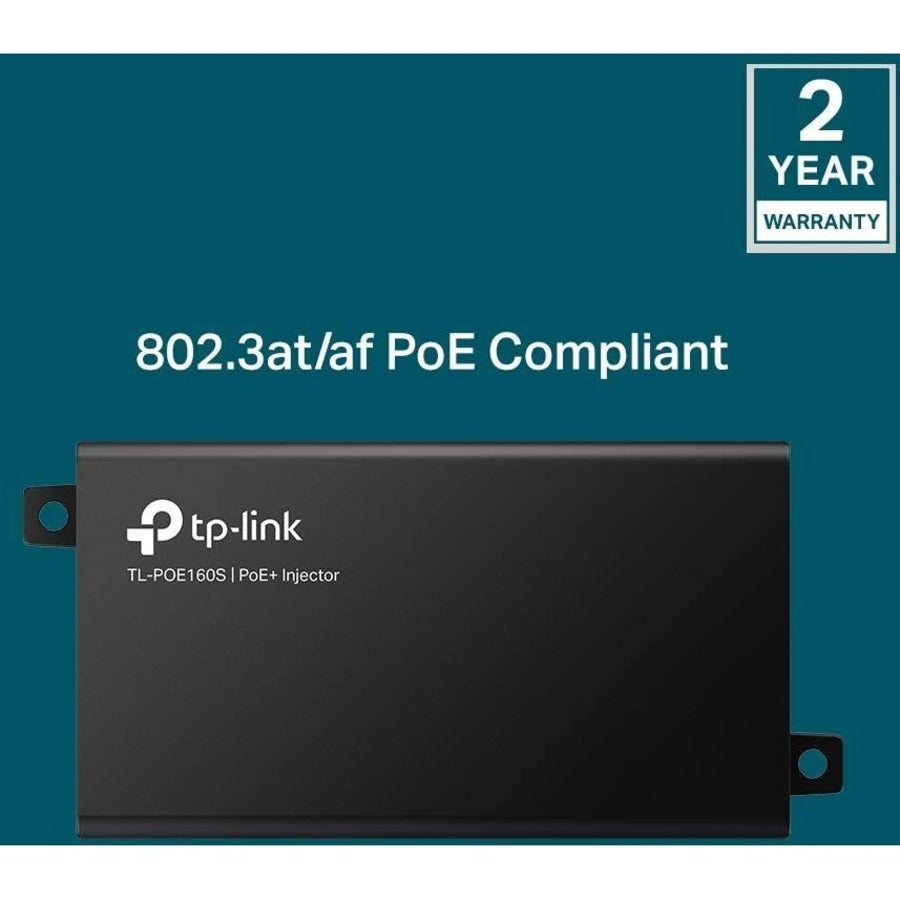 TP-LINK TL-PoE160S - 802.3at/af Gigabit PoE Injector - Non-PoE to PoE Adapter
