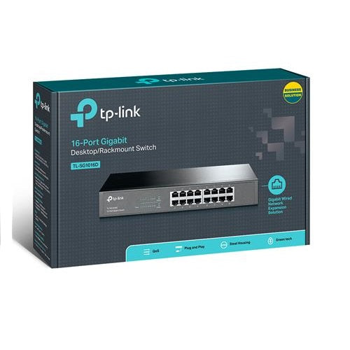 TP-Link TL-SG1016D Switch - Desktop/Rackmount,16 Ports 10/100/1000Mbps