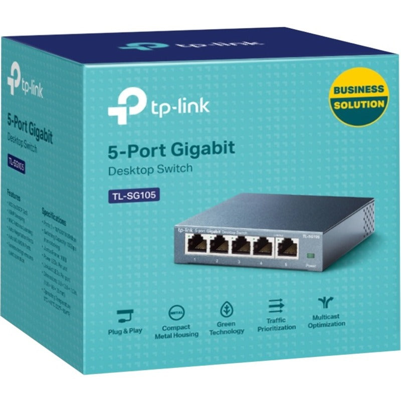 TP-LINK TL-SG105 - 5 Port Gigabit Unmanaged Ethernet Network Switch -Plug & Play