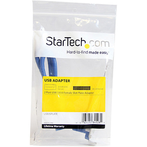 StarTech USB3SPLATE 2Port USB 3.0 A Female Slot Plate Adapter Retail