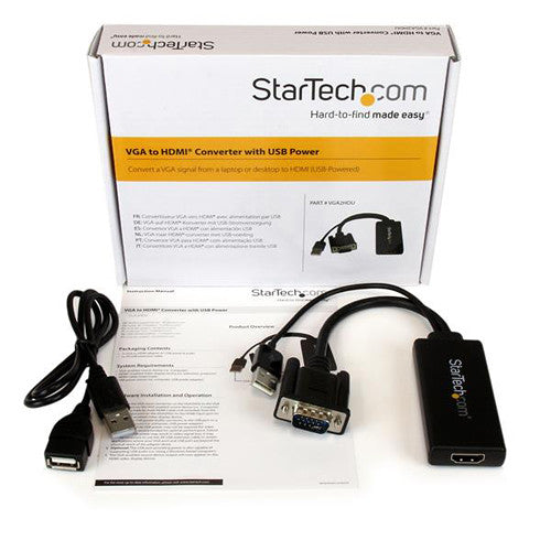 StarTech VGA2HDU VGA to Video Adapter w USB Power & Audio 1080p RTL