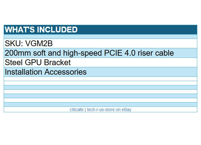 Montech VGM2B VGM 2 Vertical GPU Mounting Kit PCIE x16 Riser Cable 3-Slots Black