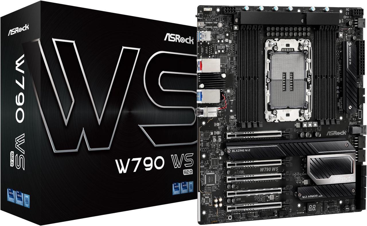 ASRock W790 WS R2.0 Motherboard - W790 LGA4677 Max2TB DDR5 PCIe EATX Retail