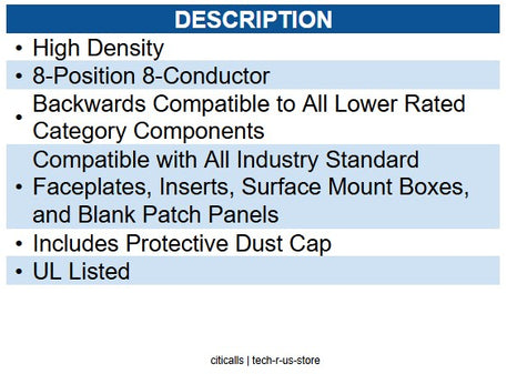 Wavenet WAV-6AKSJBL-S CAT6A JACK BLUE 8P8C