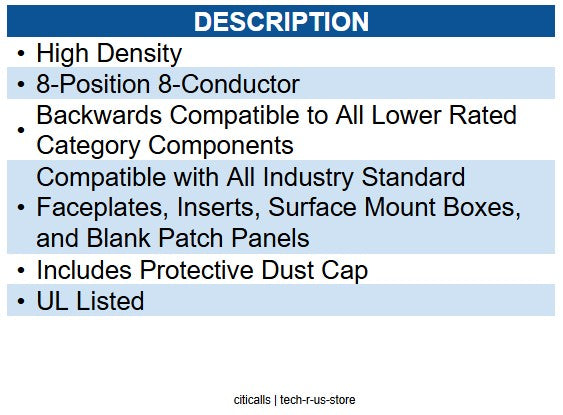 Wavenet WAV-6AKSJBL-S CAT6A JACK BLUE 8P8C