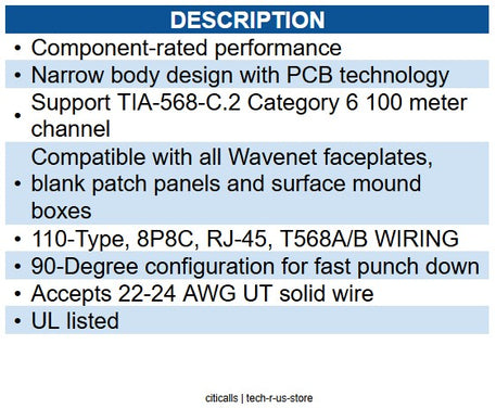 Wavenet WAV-6EKSJWH-25PK CAT6 JACK SDJ SERIES WHITE 25 PACK
