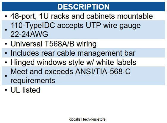Wavenet WAV-6EPP48 CAT6 PATCH PANEL 48 PORT