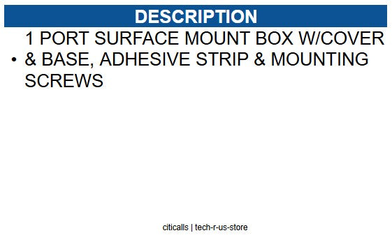 Wavenet WAV-SURFACE-1-WH SMB-1WH-S SURFACE BOX 1 PORT WHITE