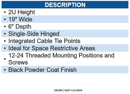 Wavenet WAV-WMHB-2U HINGED WALL BRACKET 2U