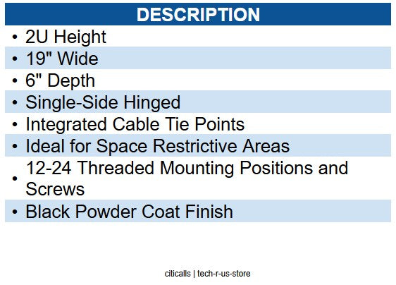 Wavenet WAV-WMHB-2U HINGED WALL BRACKET 2U