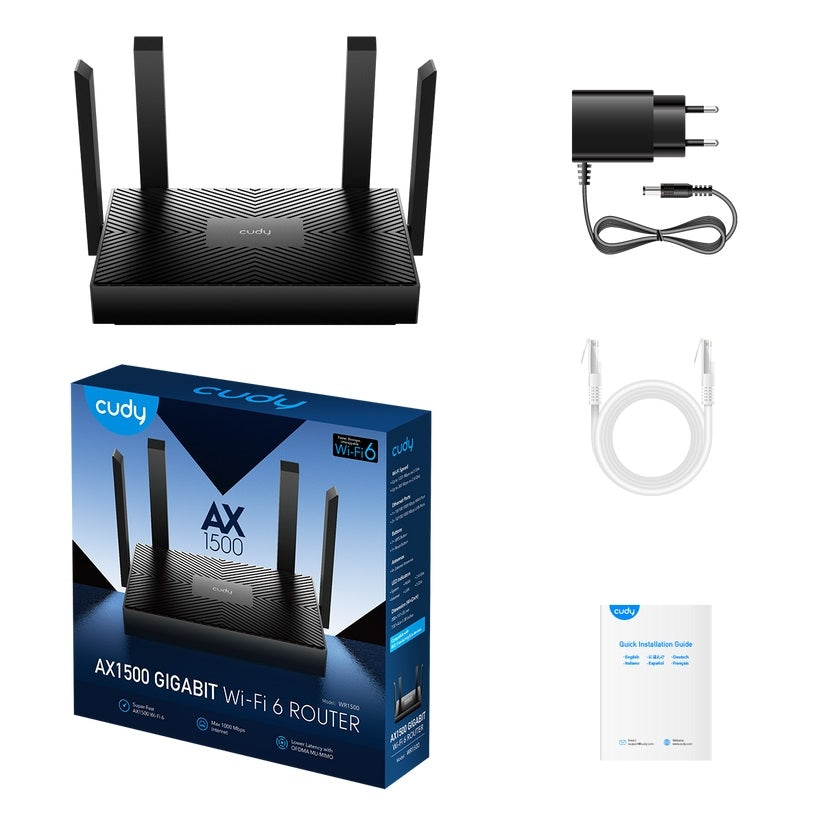 Cudy WR1500 AX1500 Gigabit Dual Band Wi-Fi 6 Router Retail