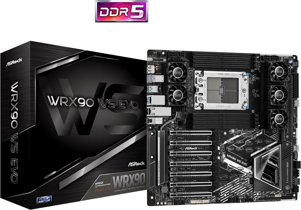 ASRock WRX90 WS EVO Motherboard - AMD WRX90 Socket sTR5 Max2TB DDR5 EEB