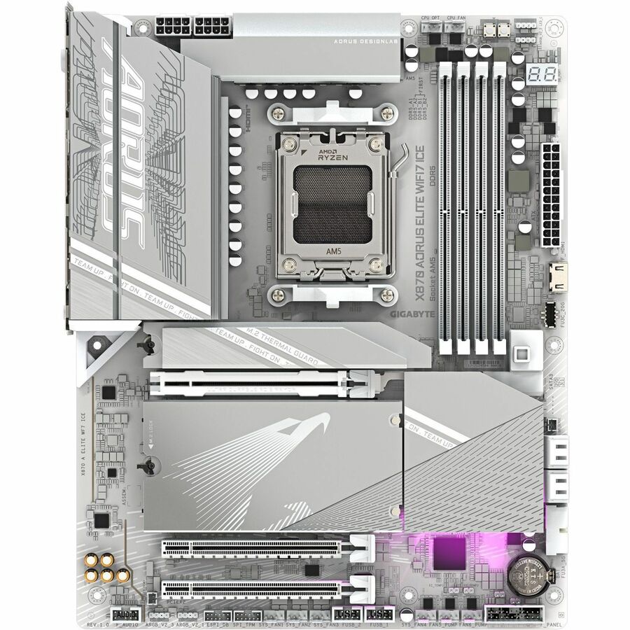 Gigabyte X870 A ELITE WF7 ICE Motherboard -AMD X870 AM5 Max256GB DDR5 ATX Retail