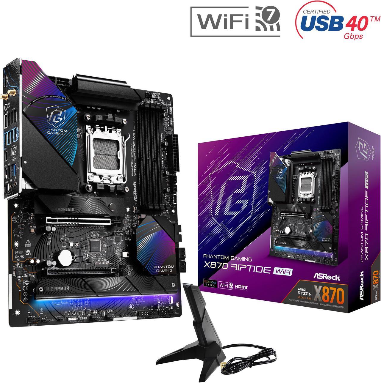 ASRock X870 Riptide WIFI Motherboard - X870 AM5 256GB DDR5 ATX Retail
